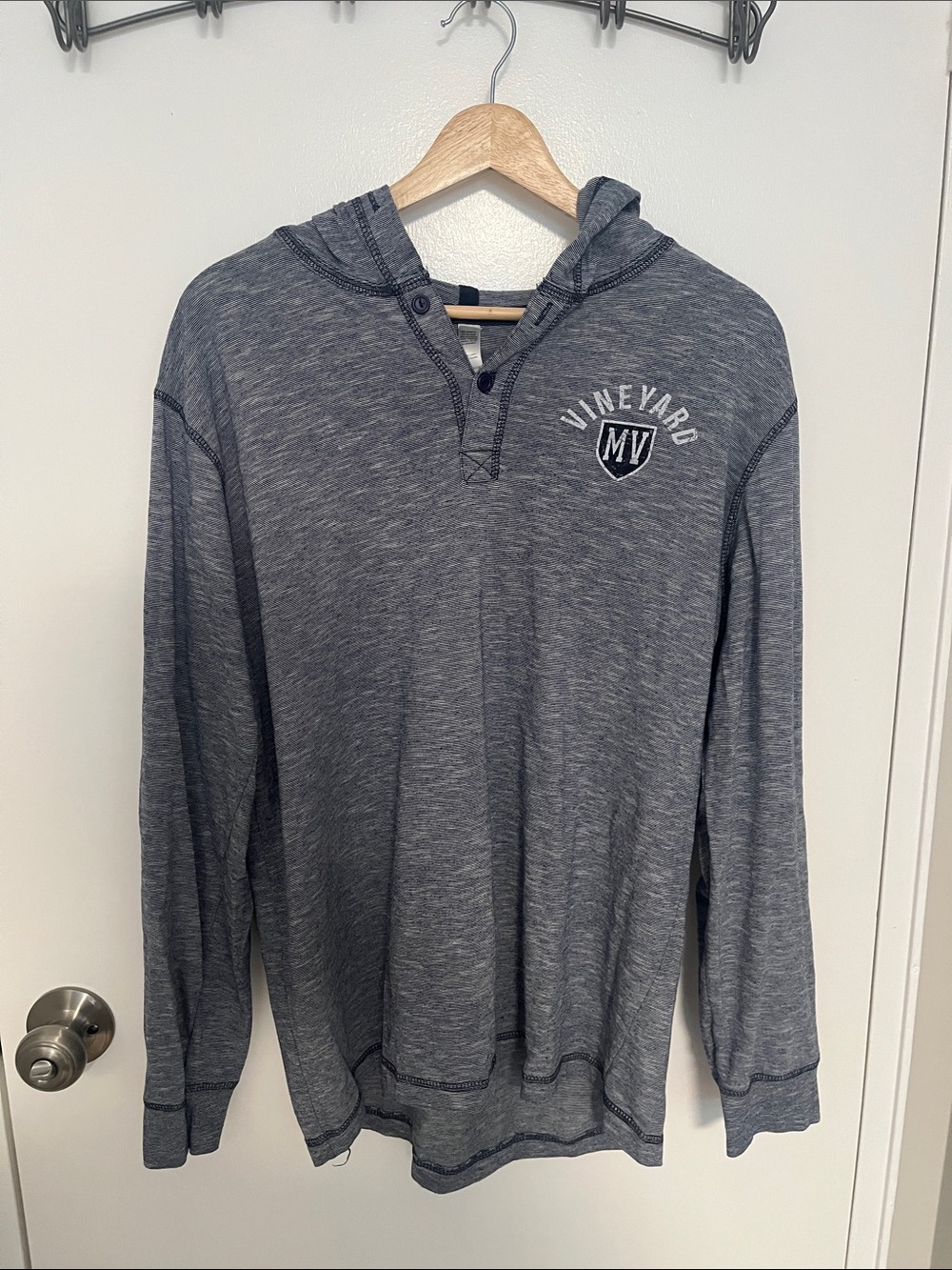 Martha’s Vineyard Lightweight Blue and White Striped Hoodie